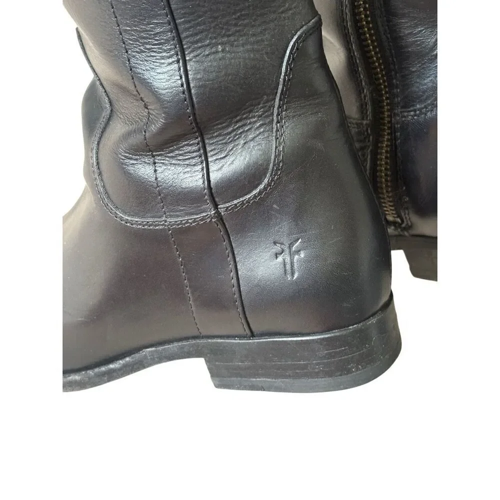 Frye Paige Tall Leather Riding Boots size 7.5 Black - Picture 4 of 16